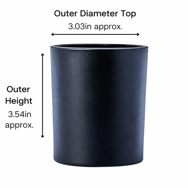 10 oz Candle Glass, Matte Black