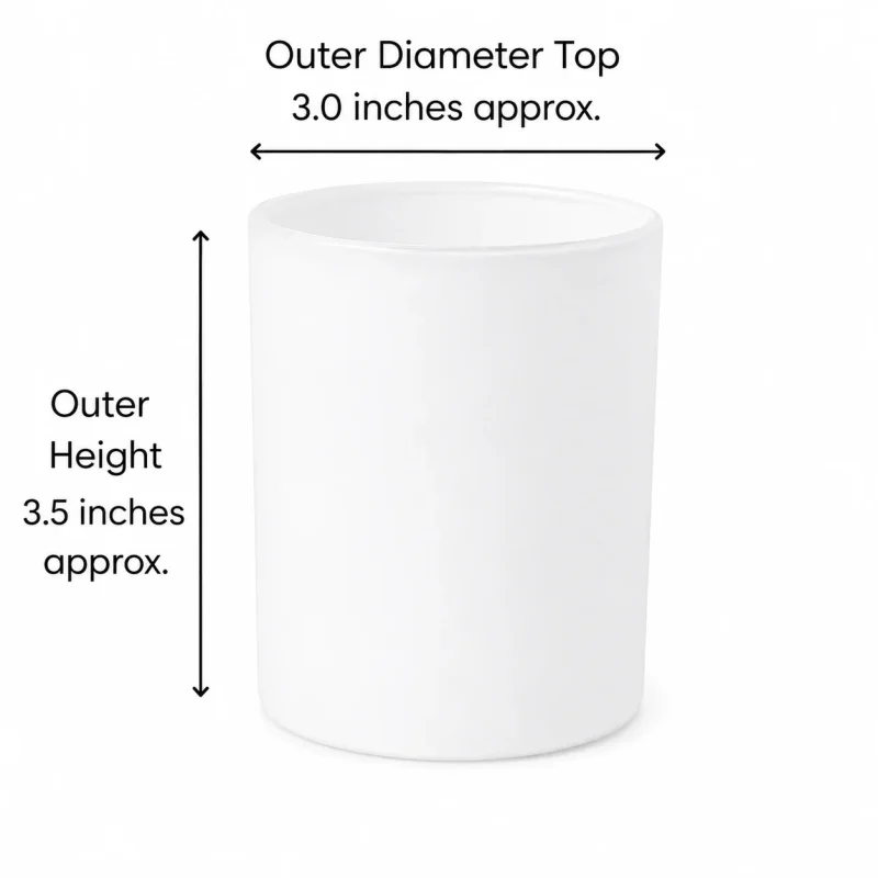 10 oz Candle Glass, Matte White