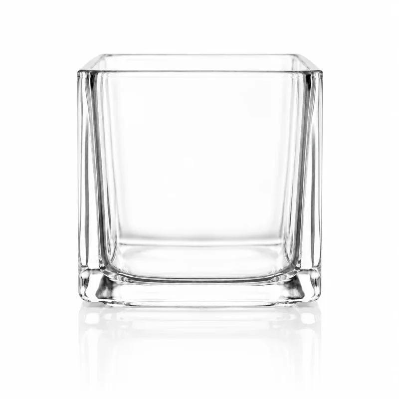 10 oz Cube Candle Glass, Clear