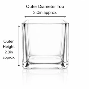 10 oz Cube Candle Glass, Clear
