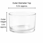 18.5 oz Three Wick Candle Glass, Clear