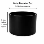 18.5 oz Three Wick Candle Glass, Matte Black
