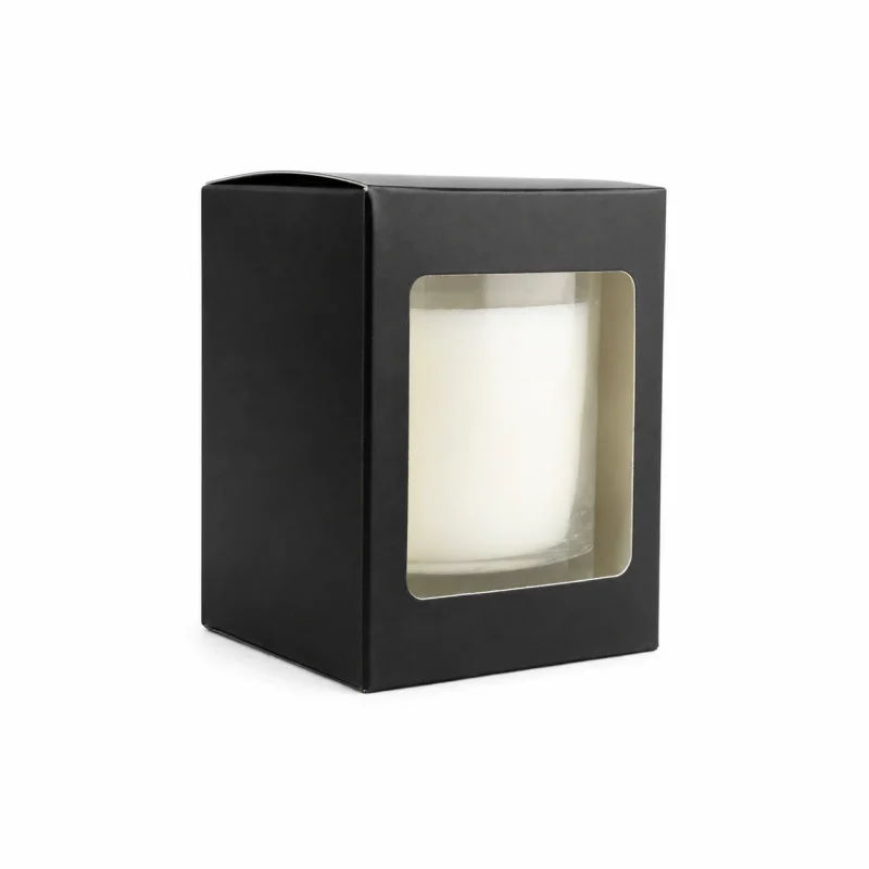 6.5 oz Candle Box With Window, Black