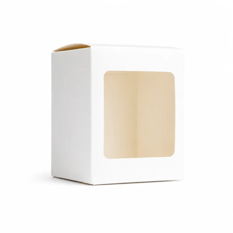 6.5 oz Candle Box With Window, White - Pack of 6 1 6.5 oz Candle Box With Window, White