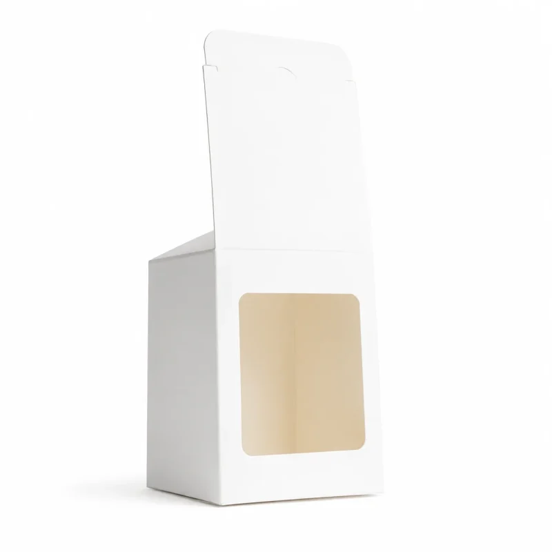 6.5 oz Candle Box With Window, White