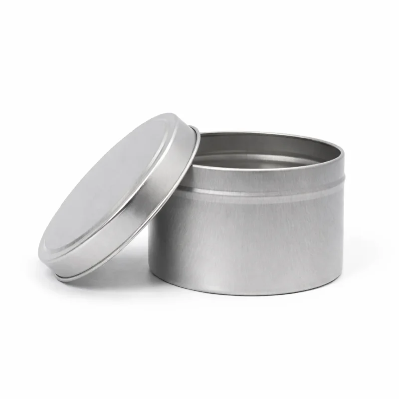 8 oz Candle Tins, Silver