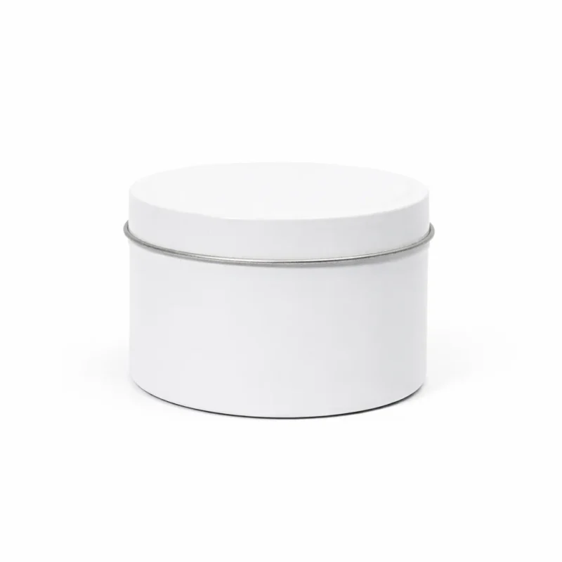 8 oz Candle Tins, White - Pack of 12 1 8 oz Candle Tins, White