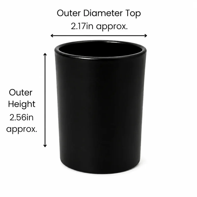 3 oz Candle Glass, Matte Black