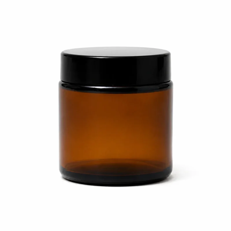 3.3 oz Glass Jar With Lid, Amber - Pack of 6 1 3.3 oz Glass Jar With Lid, Amber