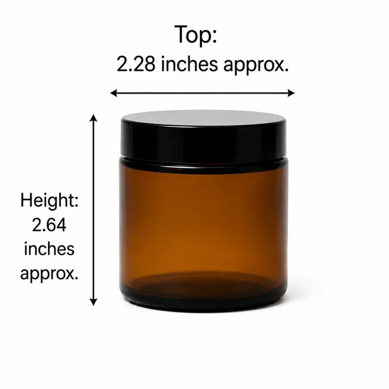3.3 oz Glass Jar With Lid, Amber