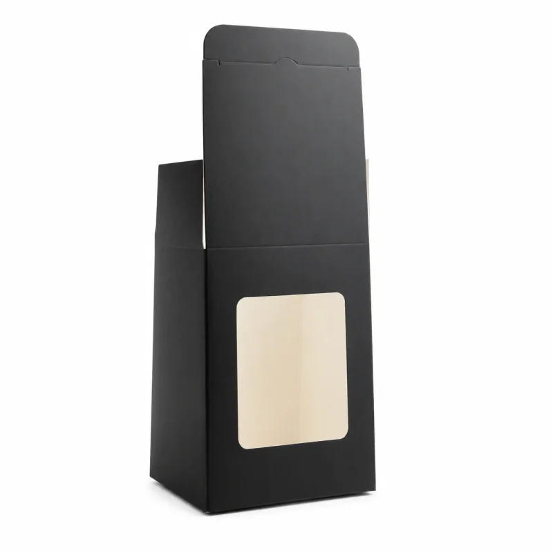 10 oz Candle Box With Window, Black