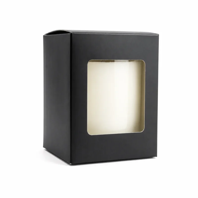 10 oz Candle Box With Window, Black
