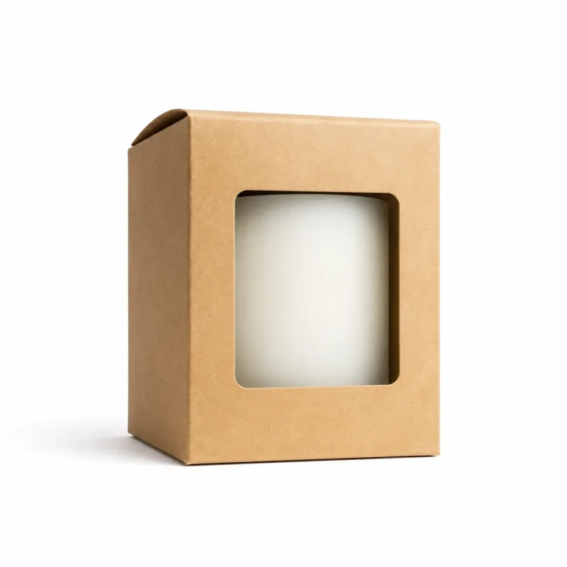 10 oz Candle Box With Window, Kraft