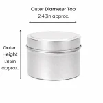 4 oz Candle Tins, Silver - Pack of 12 4 4 oz Candle Tins, Silver