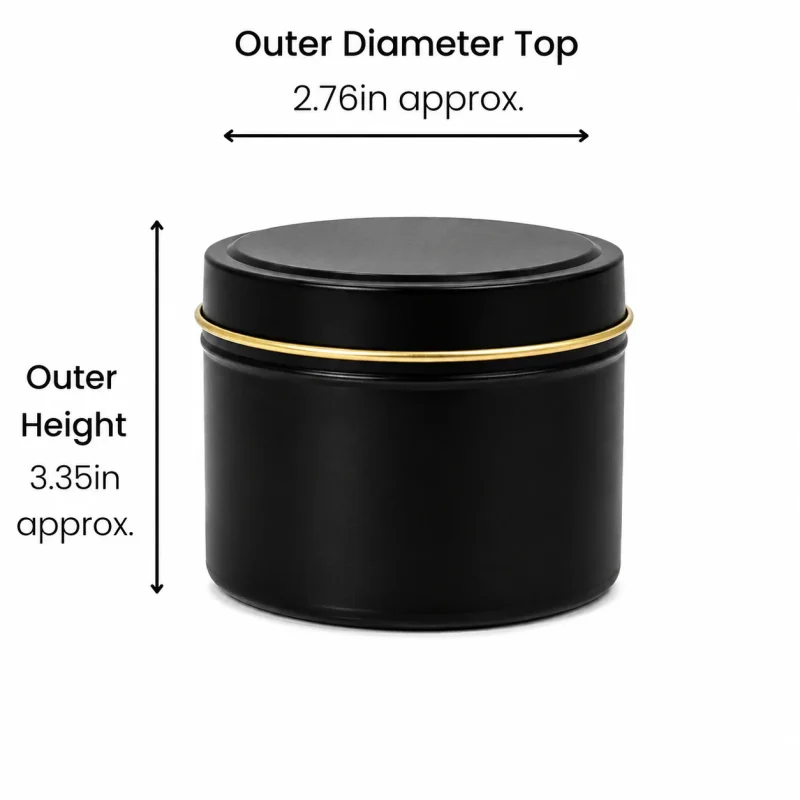 6 oz Candle Tins, Black