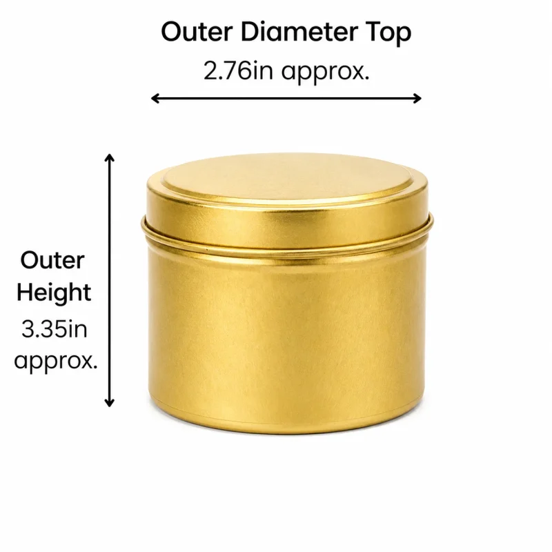 6 oz Candle Tins, Gold