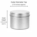 6 oz Candle Tins, Silver