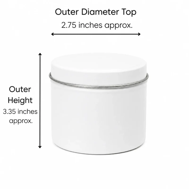 6 oz Candle Tins, White