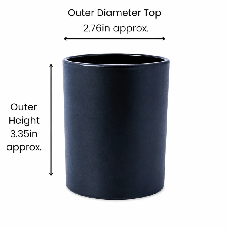 6.5 oz Candle Glass, Matte Black