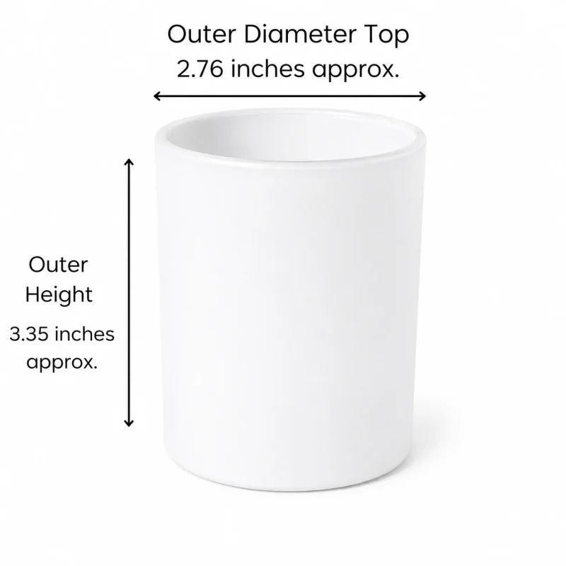 6.5 oz Candle Glass, Matte White