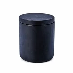 6.5 oz Concrete Candle Jar With Lid, Black