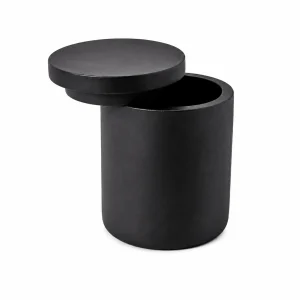 6.5 oz Concrete Candle Jar With Lid, Black