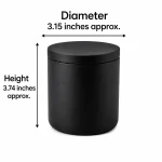 6.5 oz Concrete Candle Jar With Lid, Black