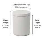 6.5 oz Concrete Candle Jar With Lid, Gray - Pack of 6 4 6.5 oz Concrete Candle Jar With Lid, Gray