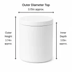 6.5 oz Concrete Candle Jar With Lid, White - Pack of 6 4 6.5 oz Concrete Candle Jar With Lid, White