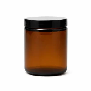 6.5 oz Glass Jar With Lid, Amber