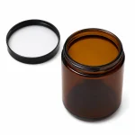 6.5 oz Glass Jar With Lid, Amber - Pack of 6 4 6.5 oz Glass Jar With Lid, Amber