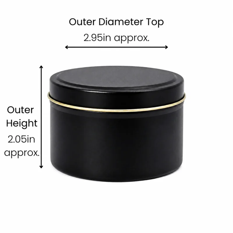 8 oz Candle Tins, Black