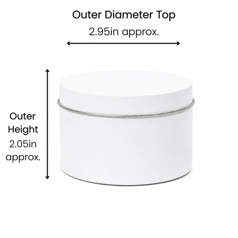 8 oz Candle Tins, White