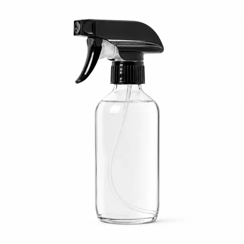 8oz Clear Glass Spray Bottle With Black Trigger