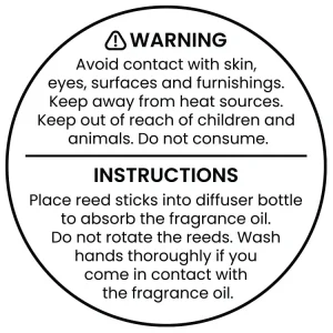 Reed Diffuser Warning Label